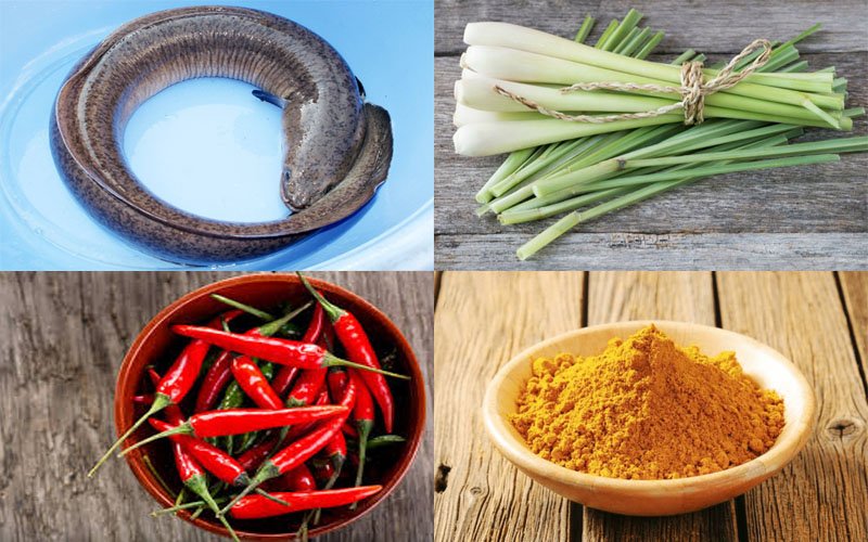 Nguyên liệu làm món cá chình nướng