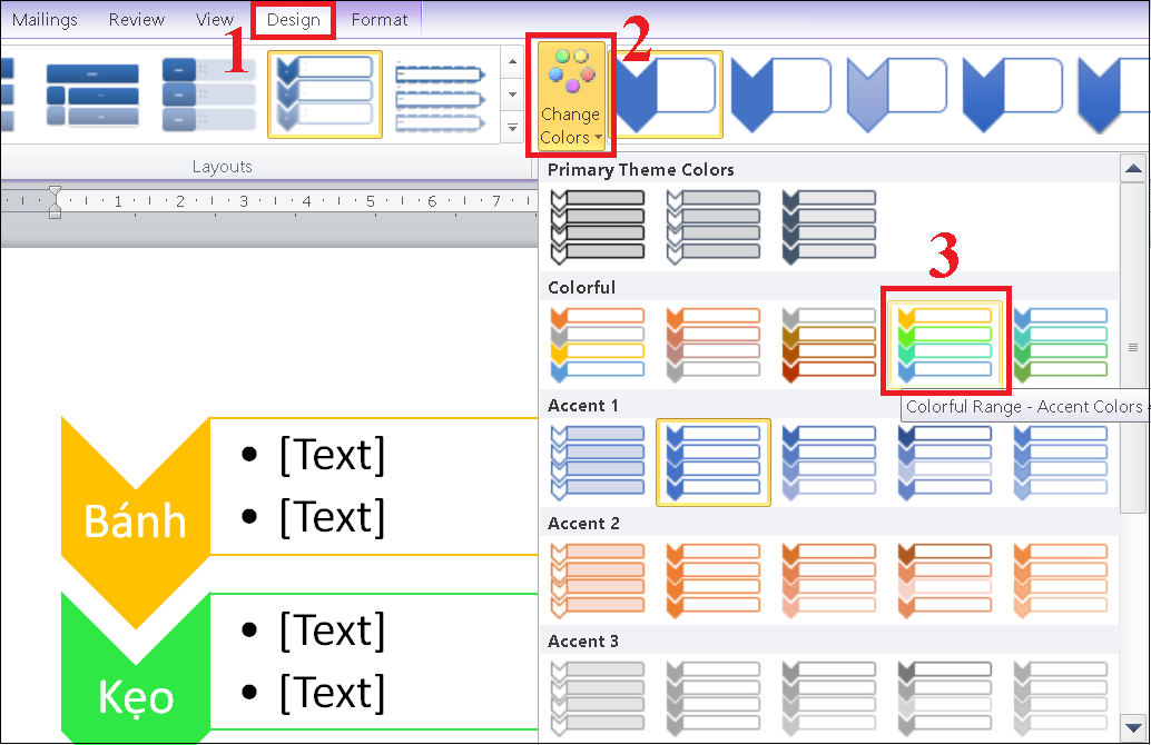 Thay đổi màu ô Chọn Design -> Add Shapes” class=”lazy” src=”https://hemradio.com/wp-content/uploads/2022/10/cach-ve-so-do-trong-word-2007-2010-2013-2016-2019-26.jpg” title=”Chọn Design -> Add Shapes”/></p>
<p><strong>Bước 4</strong>: Nếu cảm thấy nhàm chán với gam màu mặc định, thì bạn có thể <strong>thay đổi màu ô</strong> của sơ đồ bằng cách vào <strong>Design</strong> > <strong>Change Color</strong>, rồi chọn nhiều kiểu như được gợi ý.</p>
<p><img loading=