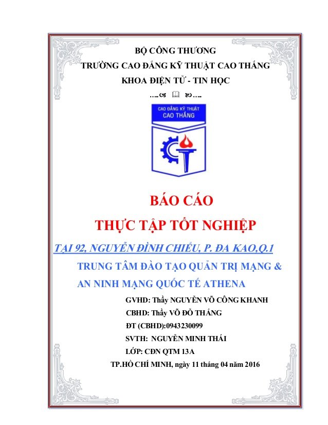 trình bày báo cáo thực tập