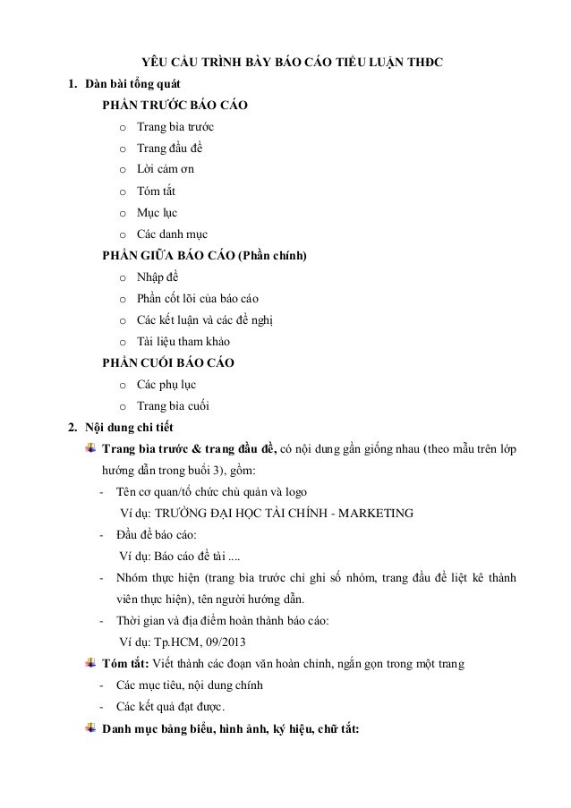 trình bày báo cáo thực tập