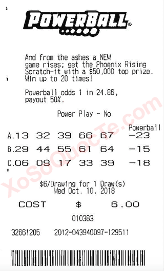 powerball ticket