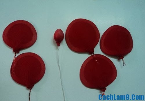 Cách làm lá cho hoa hồng bằng vải voan