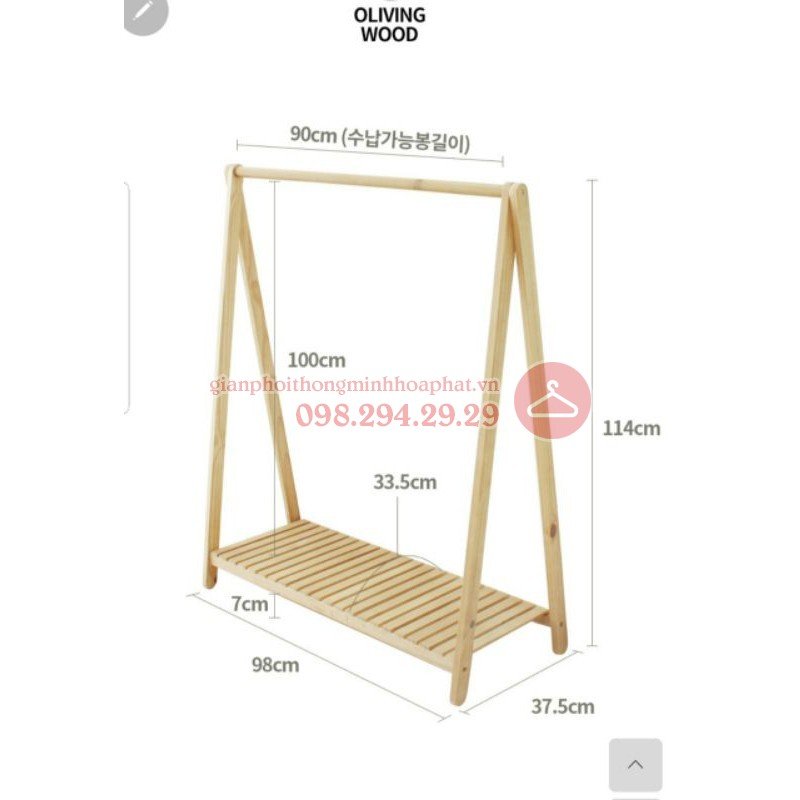 Cây phơi đồ gỗ 1 nhánh
