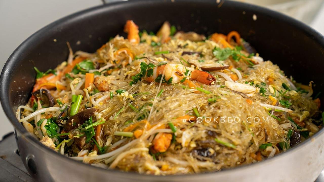 chảo miến xào cua