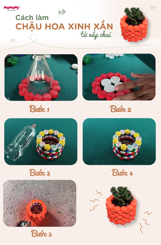 làm đồ chơi từ nắp chai nhựa