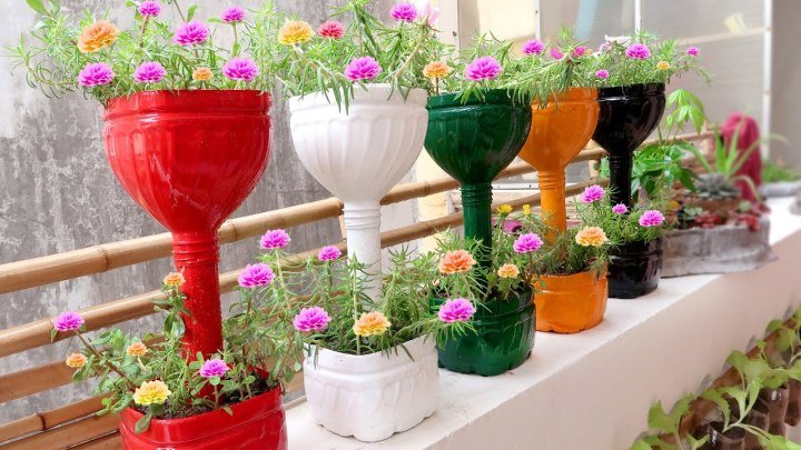 Chậu hoa treo theo hàng Chậu hoa treo theo hàng