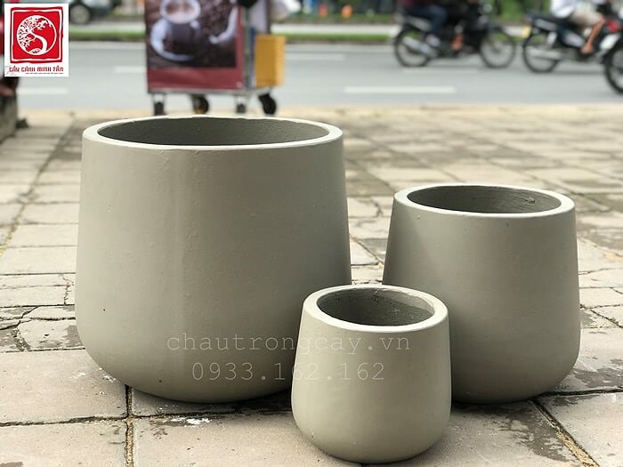 Chậu cây mini làm từ xi măng trang trí nhà cửa cực sinh động