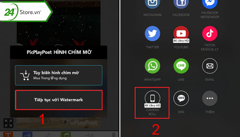 Chọn Tiếp tục với Watermark