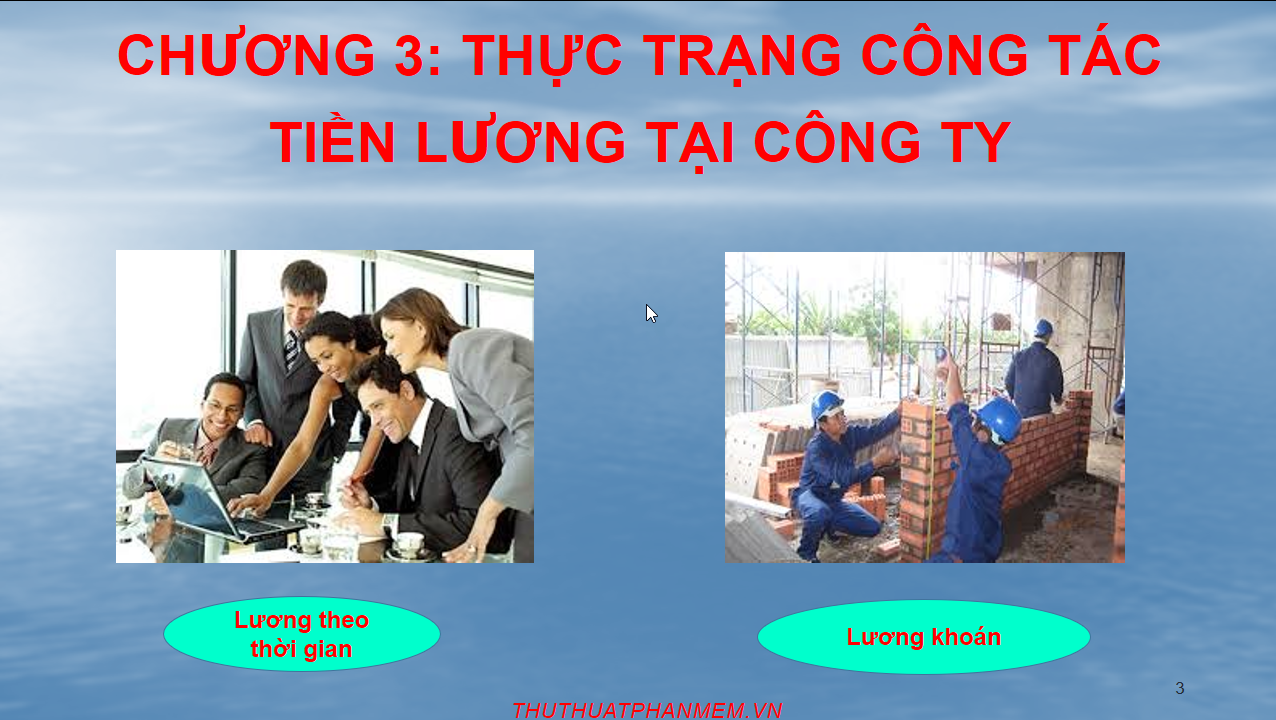 Có thể thay đổi các nội dung và hiệu ứng Báo cáo