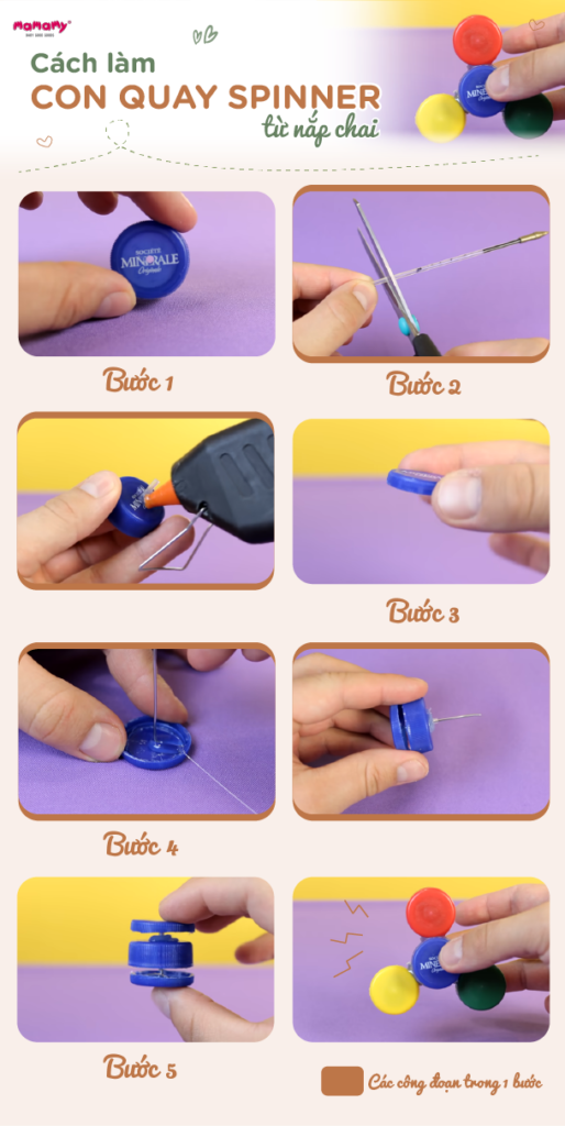 làm đồ chơi từ nắp chai nhựa