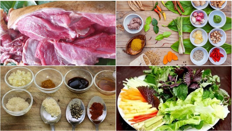 Các nguyên liệu chính làm món dê tái chanh Các nguyên liệu chính làm món dê tái chanh