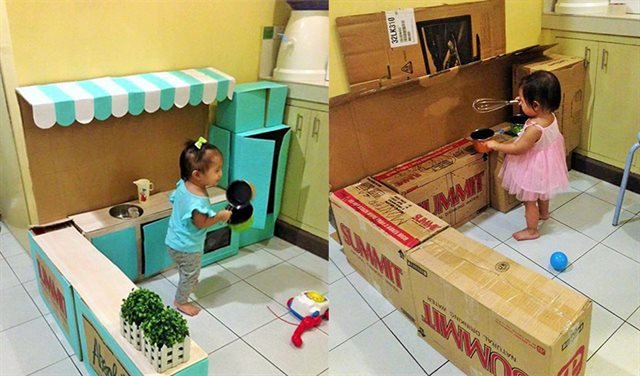 cách làm nhà bếp bằng bìa carton