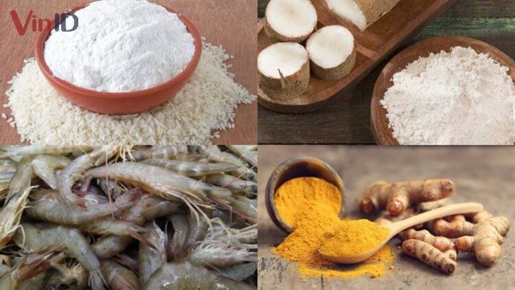 Nguyên liệu chính làm bánh căn Đà Nẵng Nguyên liệu chính làm bánh căn Đà Nẵng