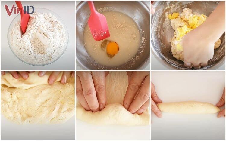 Các bước làm phần bột bánh mì ruột xốp Các bước làm phần bột bánh mì ruột xốp