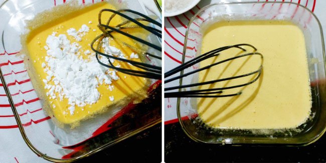 Đánh hỗn hợp trứng và đường, chế biến bánh ngọt