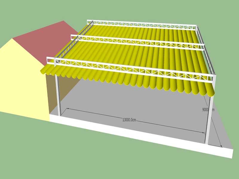 Thiết kế mái xếp-Bản vẽ cad mái xếp mẫu 3