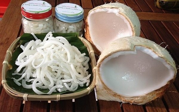 dừa non làm mứt mềm ngon