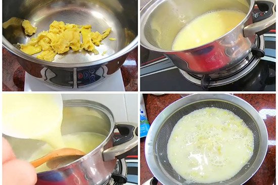 Đun nóng sầu riêng làm sữa chua