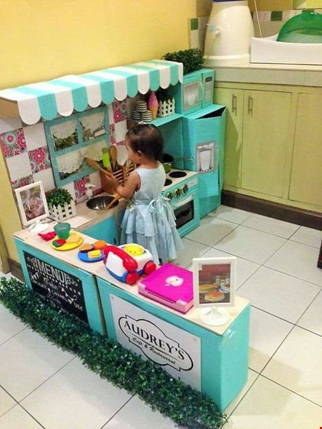 cách làm nhà bếp bằng bìa carton
