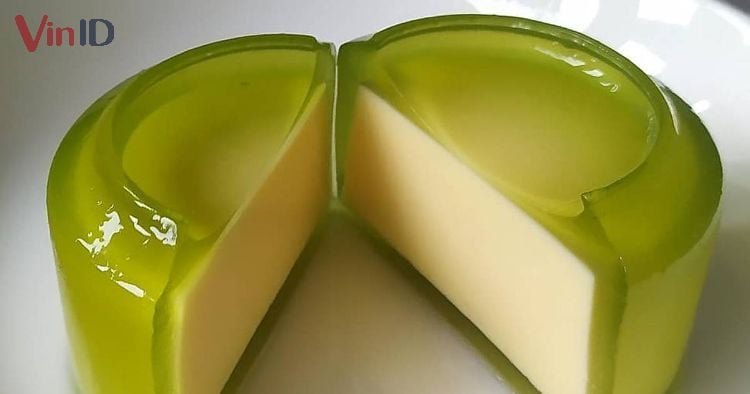Rau câu bánh flan lá dứa Rau câu bánh flan lá dứa