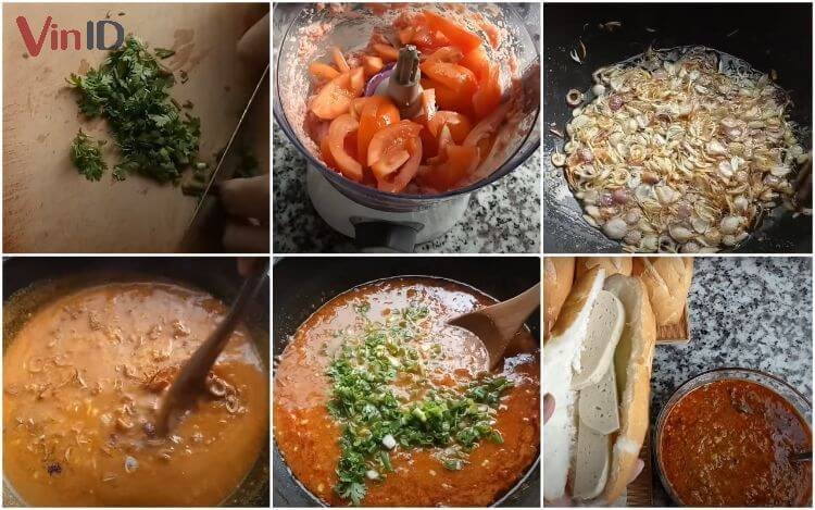 Các bước làm nước sốt bánh mì chả lụa Các bước làm nước sốt bánh mì chả lụa