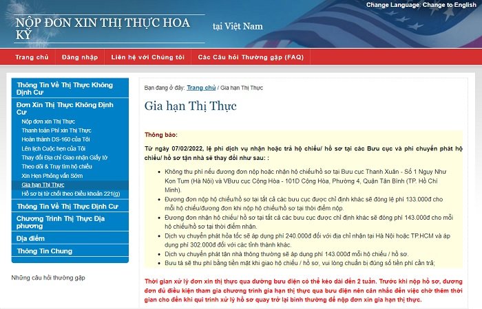 dịch vụ gia hạn visa mỹ