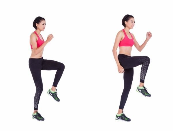 Nâng cao đùi là bài tập khởi động phổ biến
