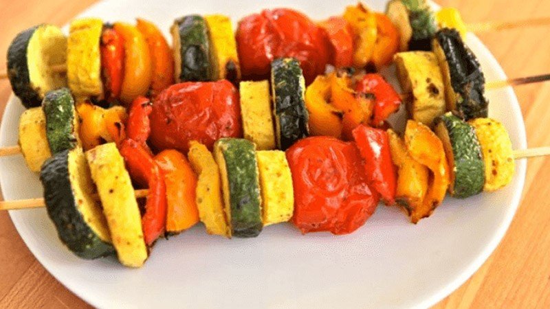 Rau củ quả xiên nướng