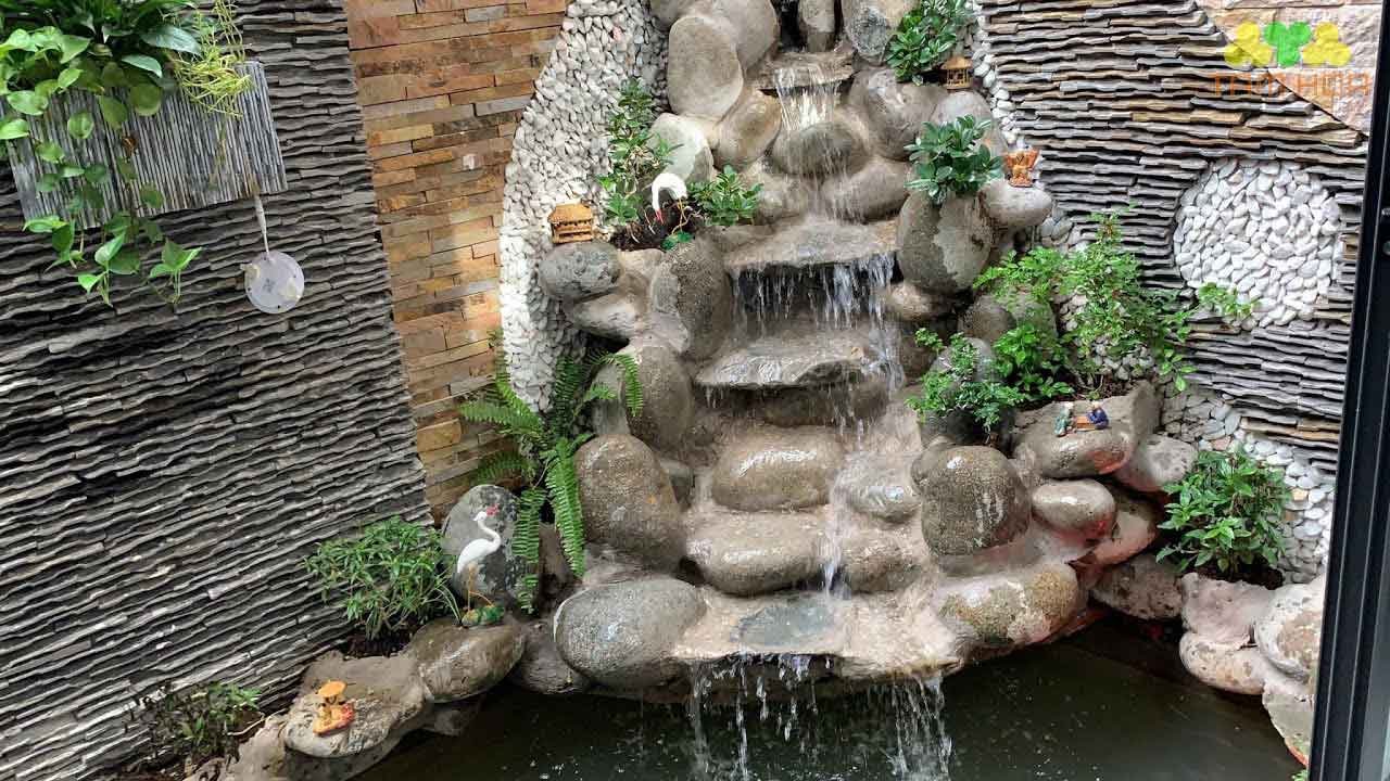 Hòn non bộ thác nước mini