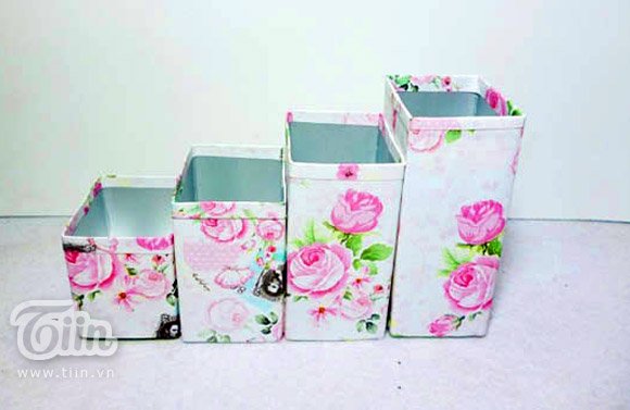 Hộp đựng bút xinh tái chế từ vỏ hộp sữa - Hình 9
