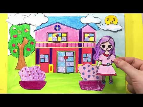 HƯỚNG DẪN LÀM NGÔI NHÀ BÚP BÊ BẰNG GIẤY
