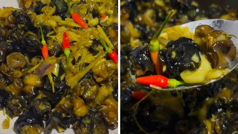 Ốc bươu tách vỏ xào sả ớt thơm lừng khắp gian bếp Ốc bươu tách vỏ xào sả ớt thơm lừng khắp gian bếp
