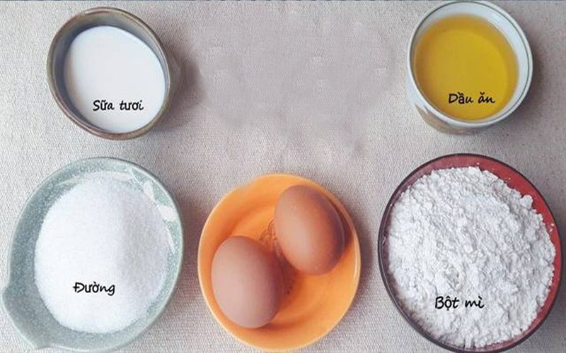 Nguyên liệu làm bánh bột mì rán Nguyên liệu làm bánh bột mì rán