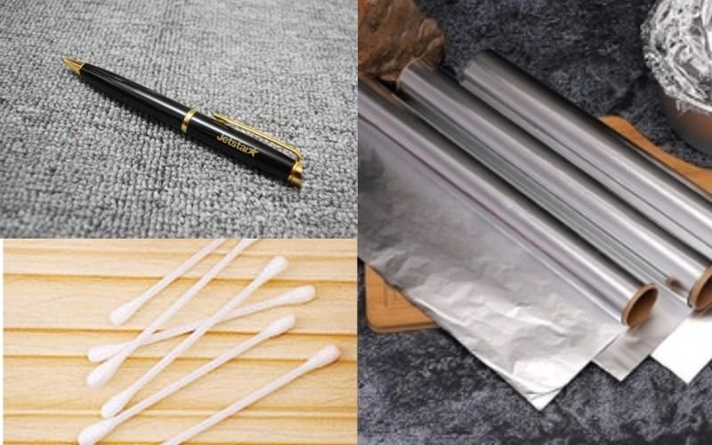 Một số vật dụng làm bút cảm ứng từ giấy bạc và bông gòn Một số vật dụng làm bút cảm ứng từ giấy bạc và bông gòn