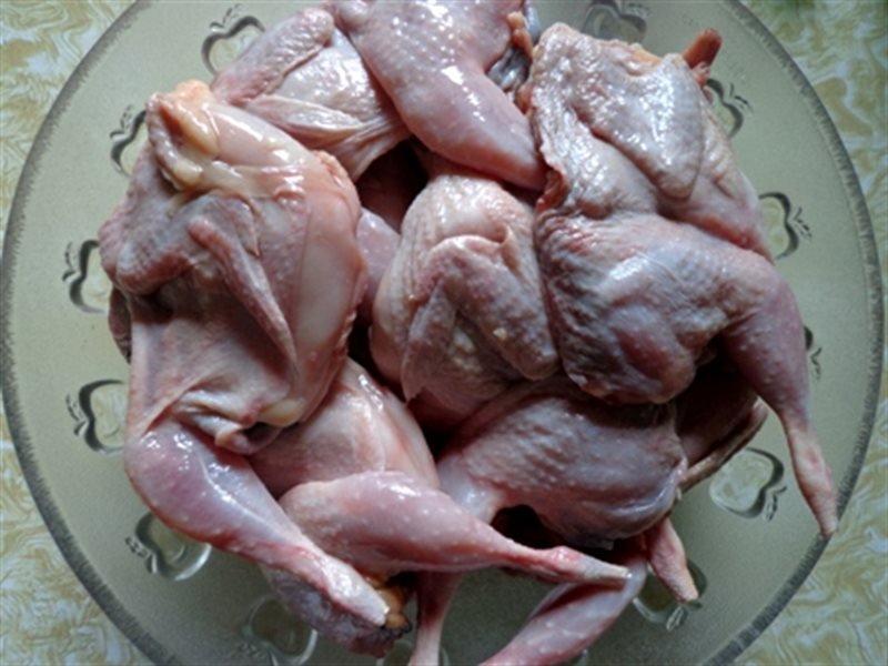 Sơ chế và ướp chim cút