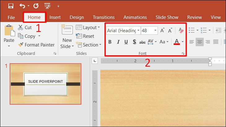 Định dạng văn bản trên slide PowerPoint