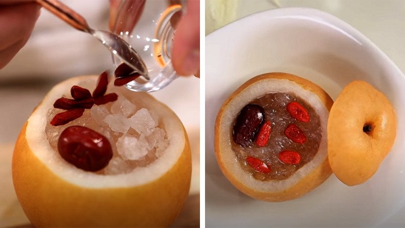 Chưng yến lê đường phèn Chưng yến lê đường phèn