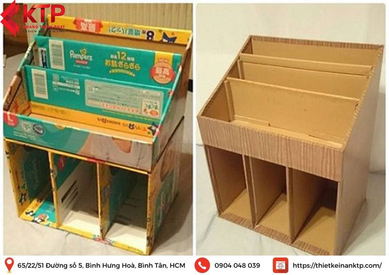 kệ giấy tái chế mini