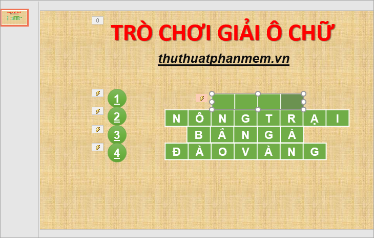 Kéo tất cả các ô của bảng và đè lên bảng chứa đáp án câu số 1 Kéo tất cả các ô của bảng và đè lên bảng chứa đáp án câu số 1