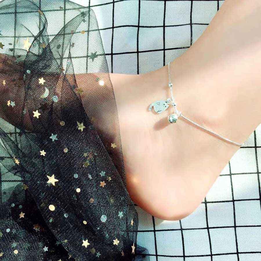 Lắc tay bạc có chuông Mèo Lười