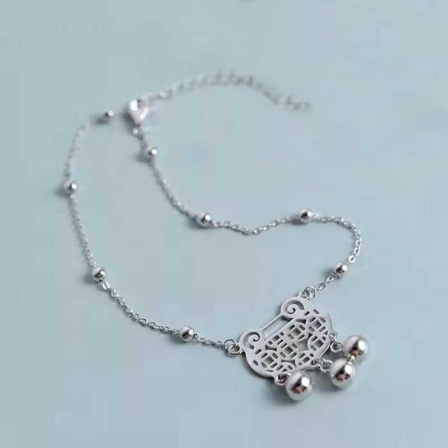 Lắc tay bạc khóa trường thọ