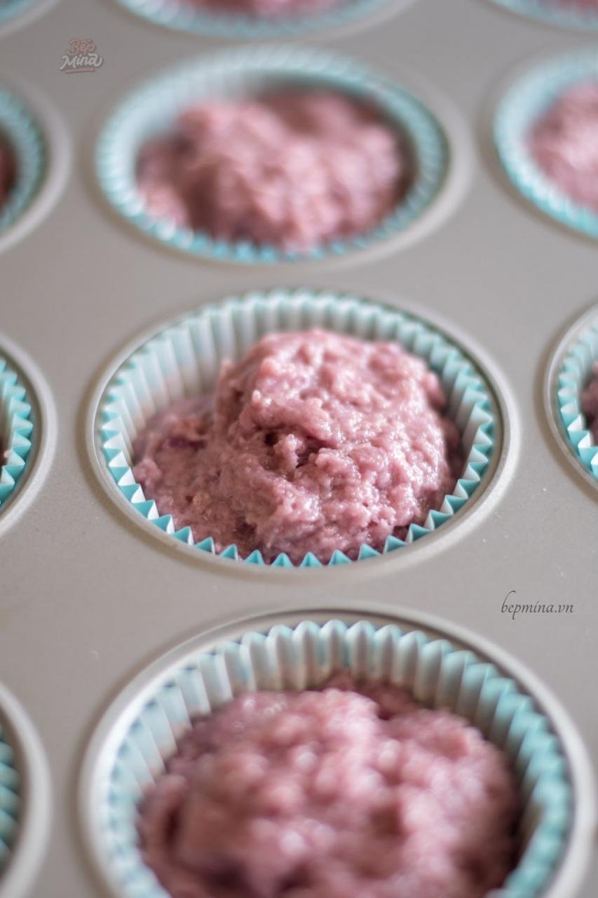 làm bánh muffin khoai lang tím