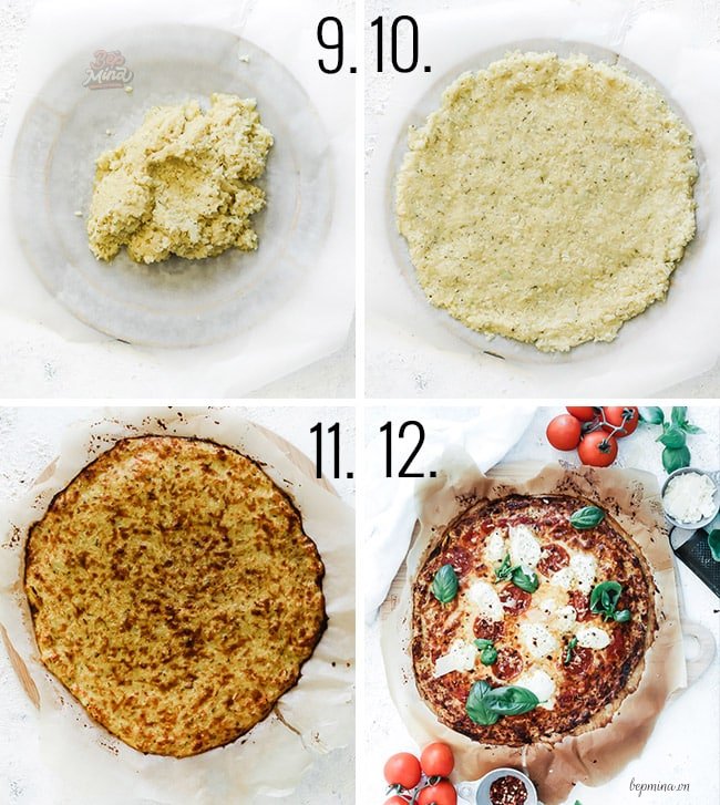 cách làm đế bánh pizza bằng súp lơ