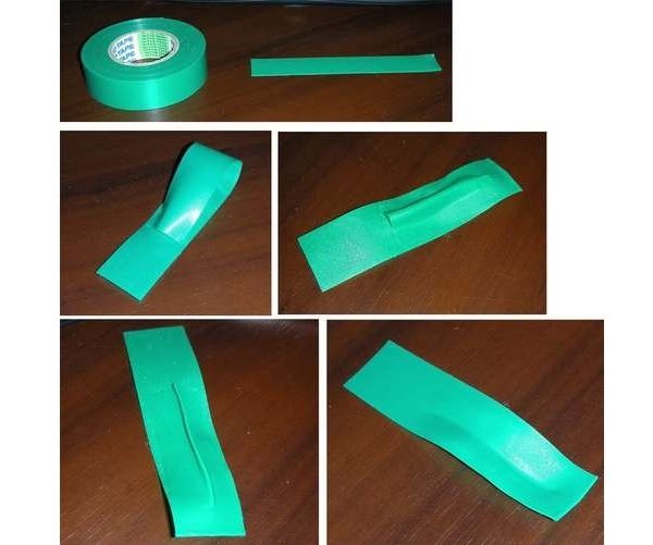 Bước 1. Cách làm lá cho hoa hồng bằng ruy băng