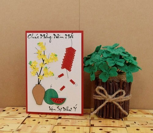 Làm thiệp Tết handmade