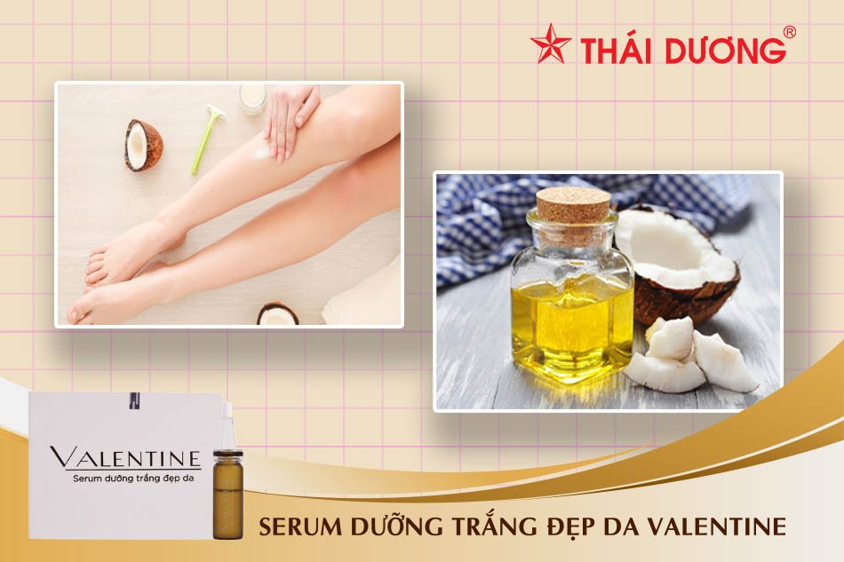 Làm trắng da vùng đầu gối bằng dầu dừa