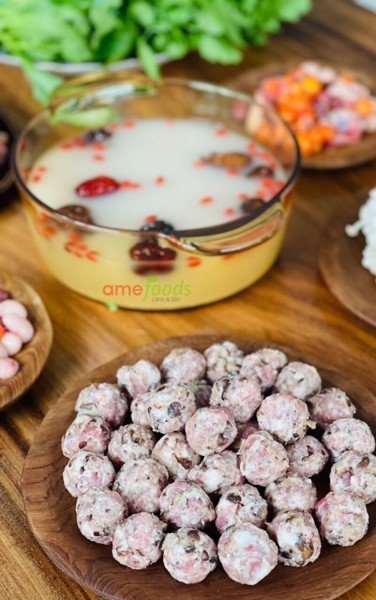 Thịt viên nhằm tăng hương vị cho món lẫu
