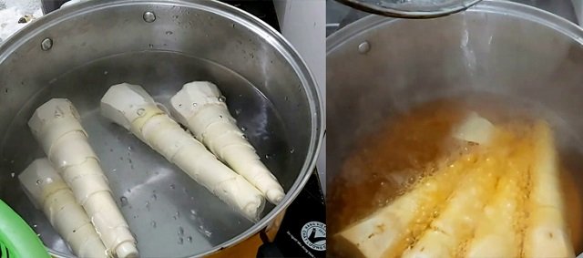 Măng tươi cần luộc kỹ để khử hết các chất độc