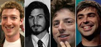 Mark (facebook), Larry Page (Google), Steve Job (Apple), Sergey Brin (Google)