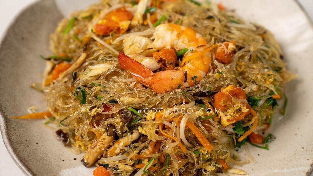 món miến xào cua